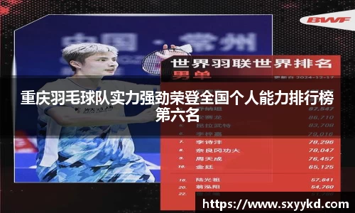 重庆羽毛球队实力强劲荣登全国个人能力排行榜第六名
