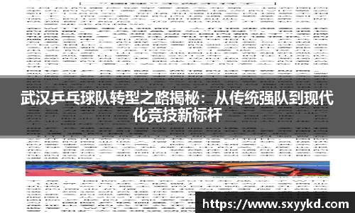 武汉乒乓球队转型之路揭秘：从传统强队到现代化竞技新标杆